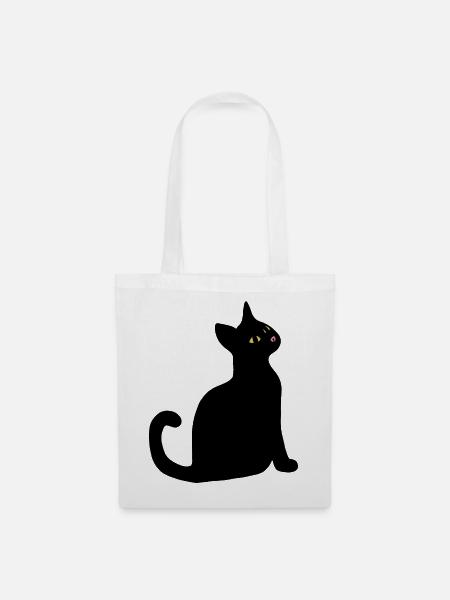 Nächtliche Katzenblick - Stoffbeutel - Weiß