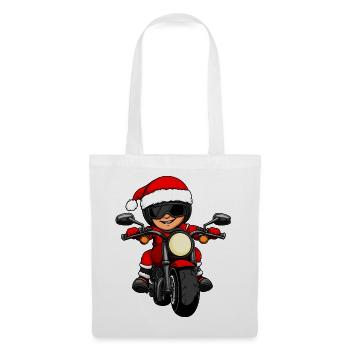 Motorradfahrer Weihnachten - Stoffbeutel - Weiß - Vorne