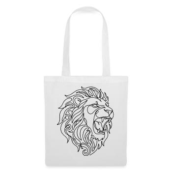 Löwenkopf Wild & Stark Lineart - Stoffbeutel - Weiß - Vorne