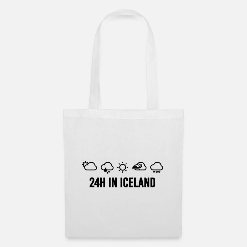 Island Wetter Iceland Vorhersage - Stoffbeutel - Weiß
