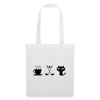 Kaffee. Katzen. Golf - Stoffbeutel - Weiß - Vorne