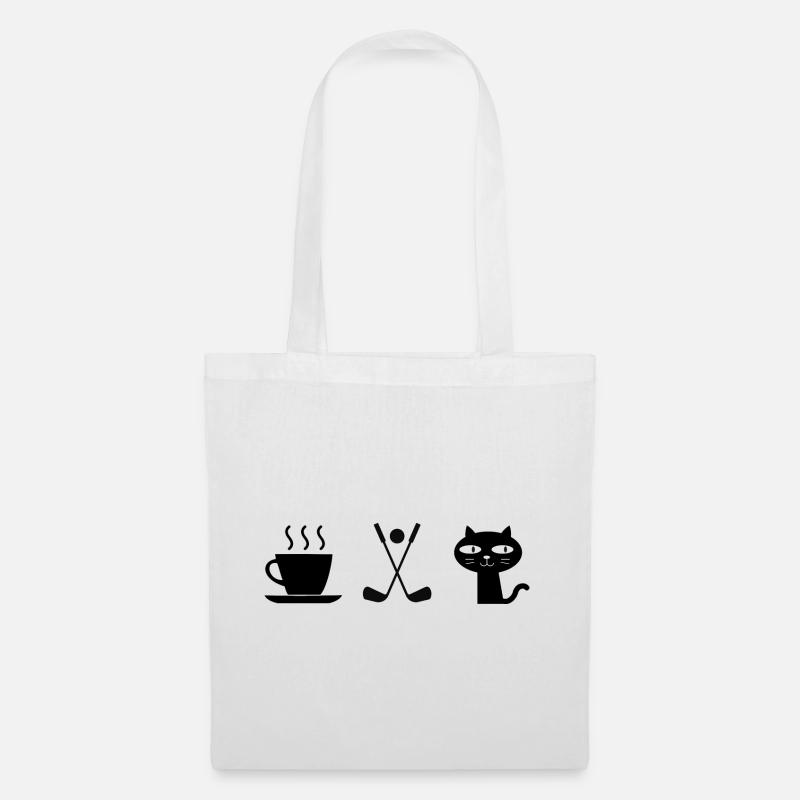 Café. Chats. Golf - Sac en tissu - blanc