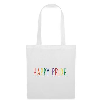 HAPPY PRIDE rainbow - Stoffbeutel - Weiß - Vorne