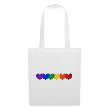 Rainbow heart pride - Stoffbeutel - Weiß - Vorne
