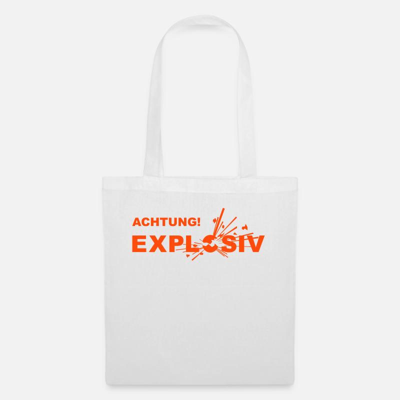 Design "ACHTUNG! EXPLOSIV" - Stoffbeutel - Weiß