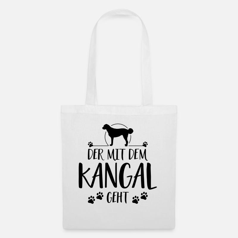DER MIT KANGAL GEHT Hunde Spruch Wilsigns - Stoffbeutel - Weiß