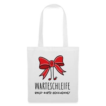 Lustige Schleife als Geschenk - Stoffbeutel - Weiß - Vorne