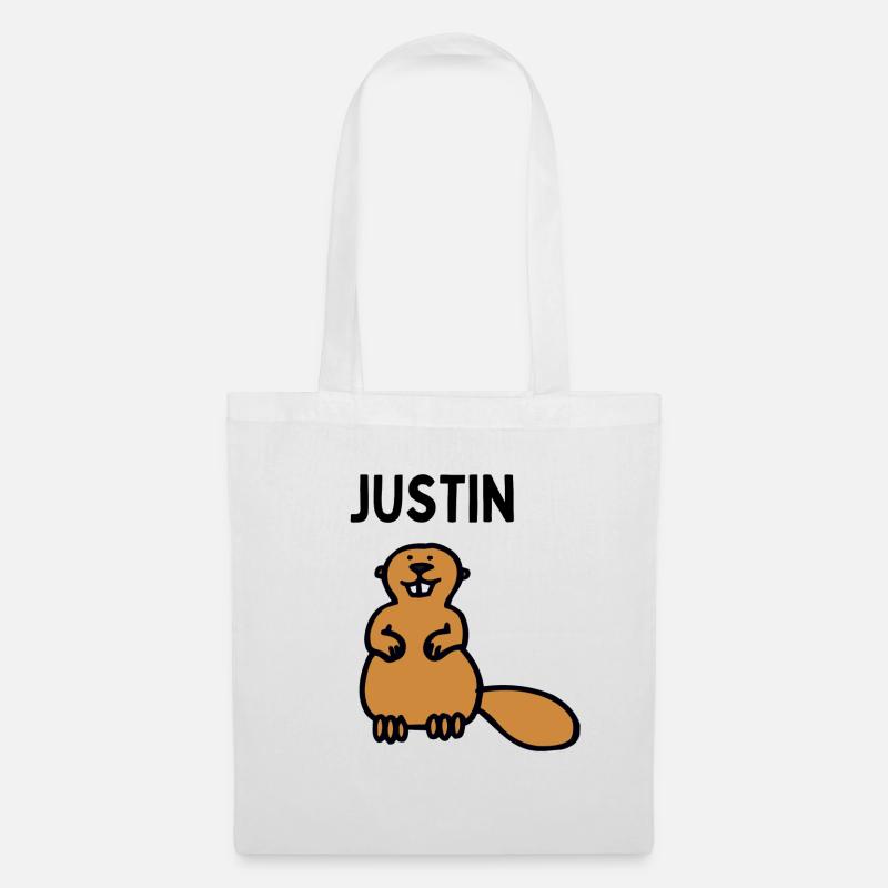 Ein Biber names Justin - Stoffbeutel - Weiß