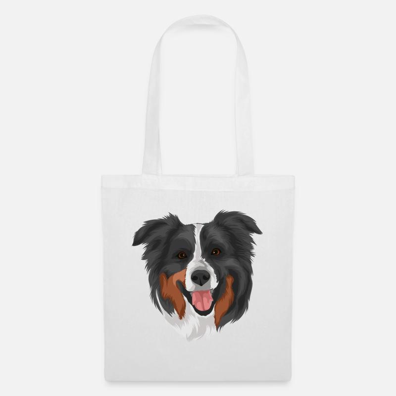 Australian Shepherd 2 Kopf - Stoffbeutel - Weiß