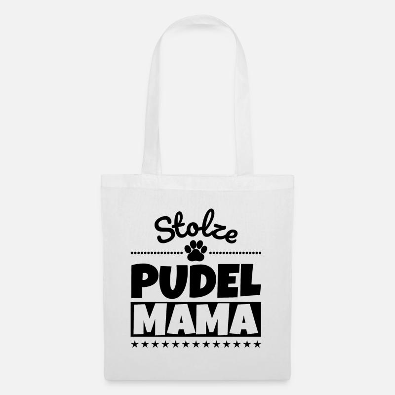 Stolze Pudel Mama - Stoffbeutel - Weiß