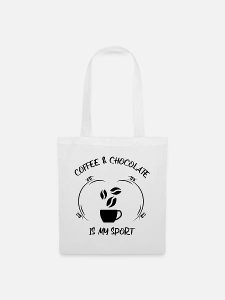 Kaffee Espresso Käffchen & Schokolade - Stoffbeutel - Weiß