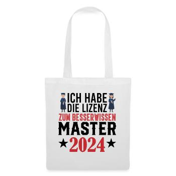 Master 2024 Masterabschluss Sponsion Graduation - Stoffbeutel - Weiß - Vorne