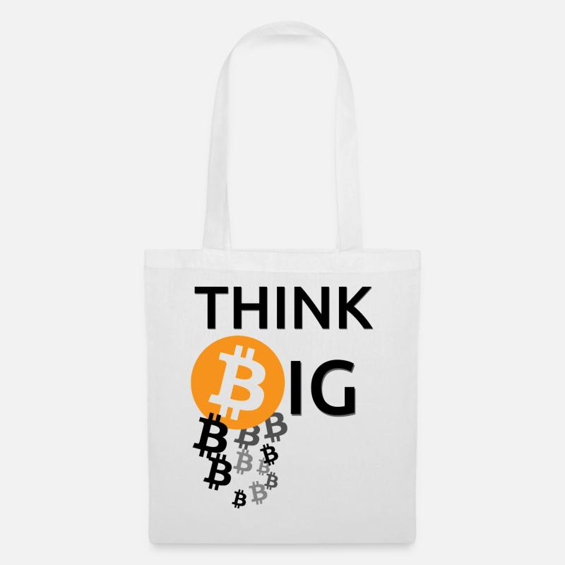 Think BIG / Lass es Bitcoins regnen - Stoffbeutel - Weiß