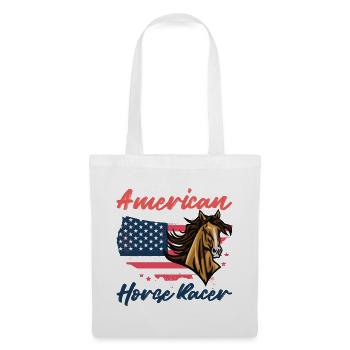 Horse Racing - Reiter Tshirt American Horse Rider - Stoffbeutel - Weiß - Vorne