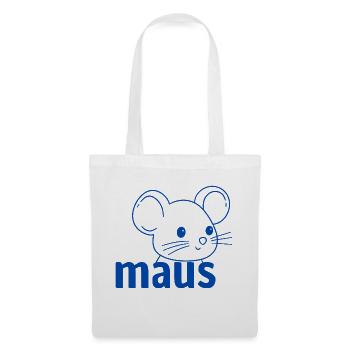Maus - T Shirt mit einer süßen Maus! - Stoffbeutel - Weiß - Vorne