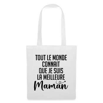 Tout le Monde Connaît Je Suis La Meilleur Maman - Sac en tissu - blanc - Devant