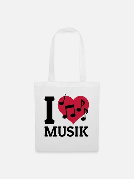I love Musik - Stoffbeutel - Weiß
