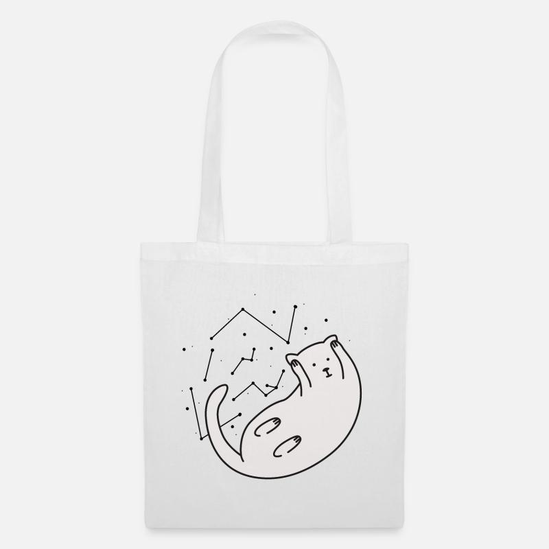 Space Cat version 2 - Sac en tissu - blanc