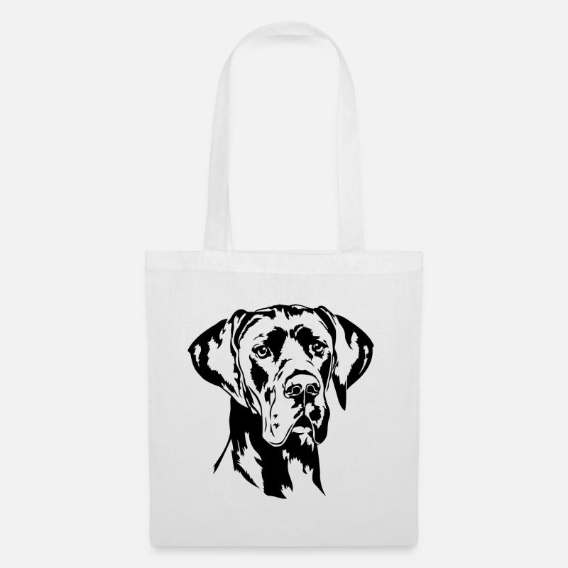 Deutsche Dogge Portrait Hundeportrait Wilsigns - Stoffbeutel - Weiß
