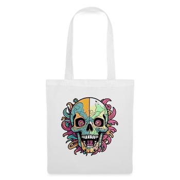 Crâne - Sac en tissu - blanc - Devant