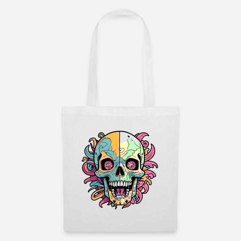Totenkopf - Stoffbeutel - Weiß