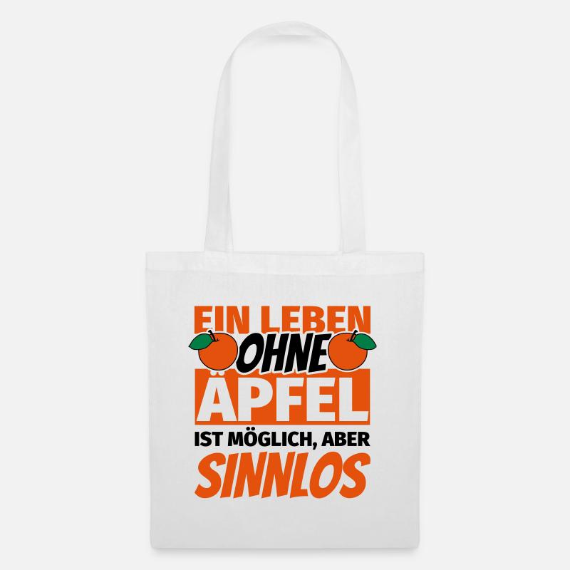 Apfel Geschenk lustiger Spruch Äpfel - Stoffbeutel - Weiß