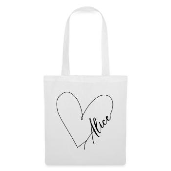 Alice Name Heart Line - Tote Bag - white - Front