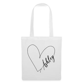 Ashley Nom Ligne de coeur - Sac en tissu - blanc - Devant
