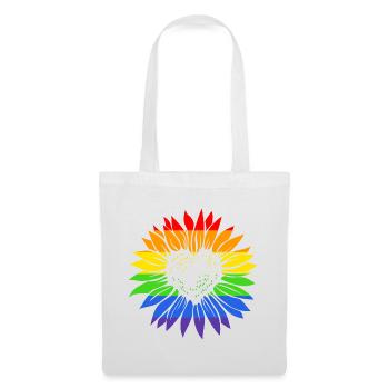 Gay Sunflower - LGBTQ Schwul Sonnenblume - Stoffbeutel - Weiß - Vorne