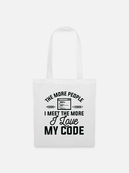 Ich liebe meinen Code - Stoffbeutel - Weiß