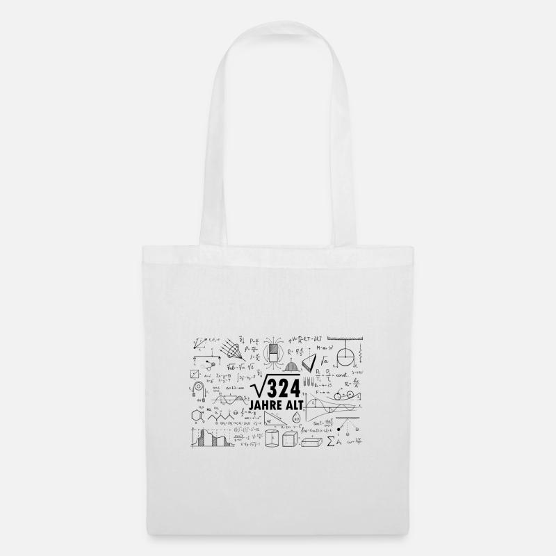 Mathe 18 Jahre Geburtstag Geschenk - Stoffbeutel - Weiß