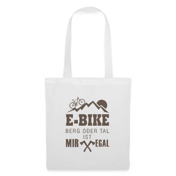 E bike berg oder tal mir egal Geschenk Fahrrad - Stoffbeutel - Weiß - Vorne