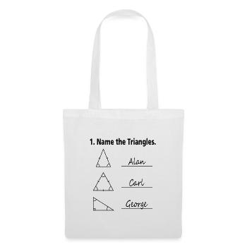 Nom des Triangles Mathe Nerd École cadeau - Sac en tissu - blanc - Devant
