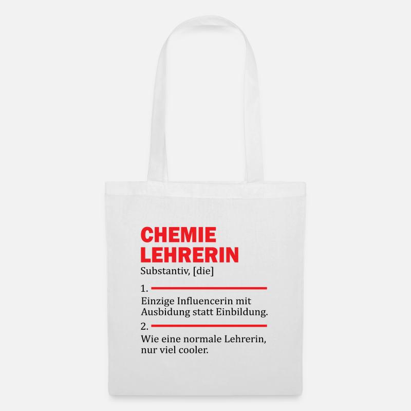 Chemie Lehrerin Geschenk Schule - Stoffbeutel - Weiß
