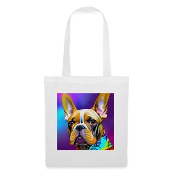 multicolored french bulldog vibrant colors - Stoffbeutel - Weiß - Vorne