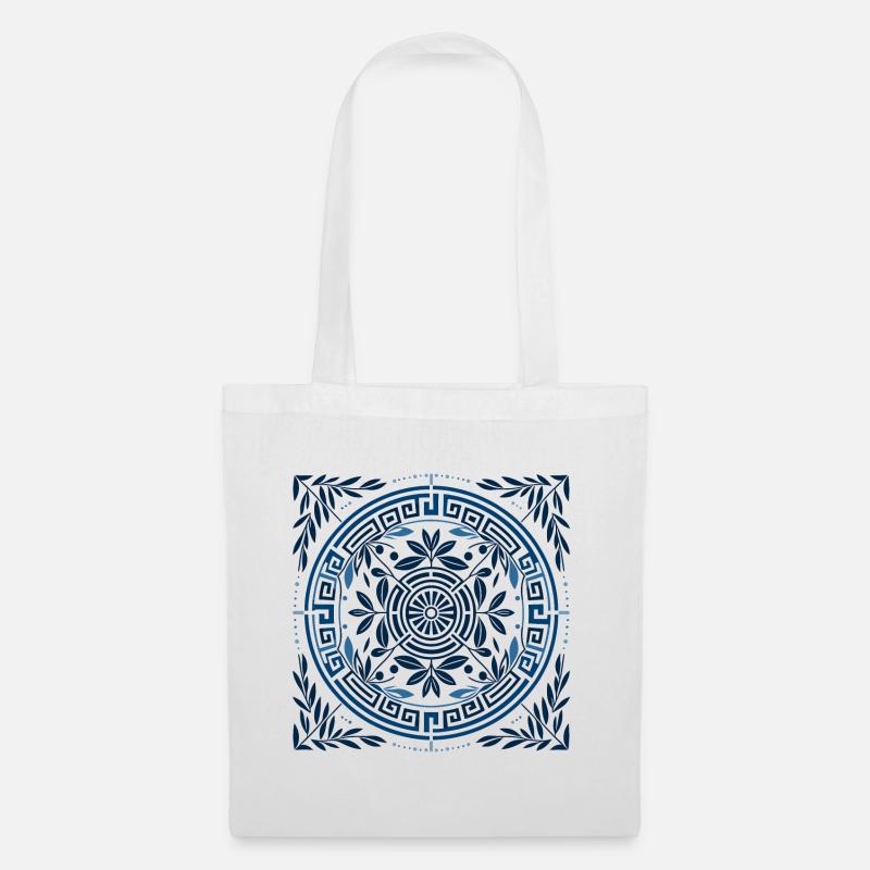 Antikes griechisches Mandala 3 - Stoffbeutel - Weiß