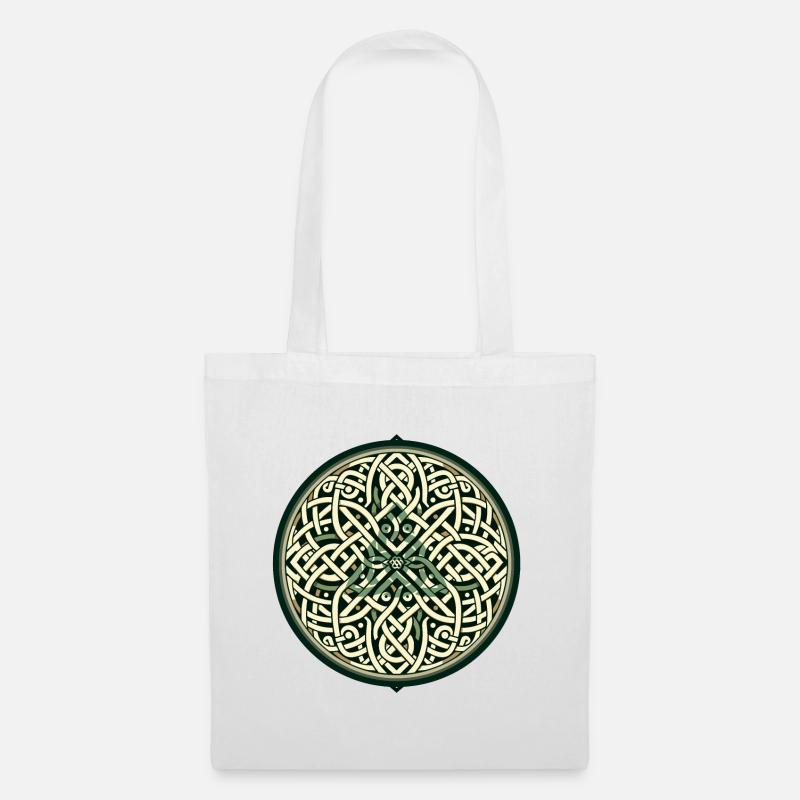 Entrelacs celtiques éternels Mandala Art 3 - Sac en tissu - blanc
