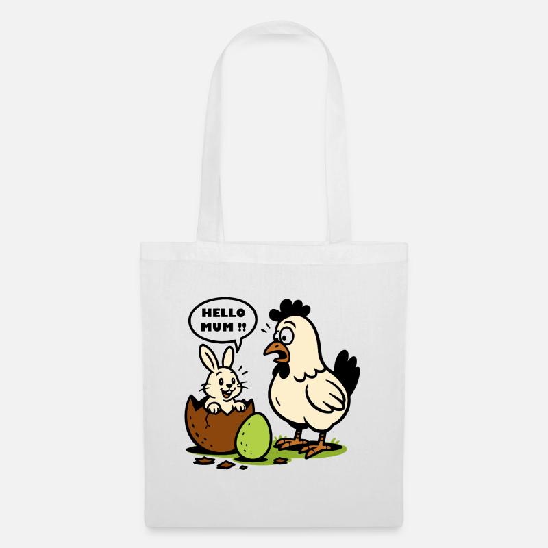 Bunny - Hello Mum – Easter Surprise - Tote Bag - white