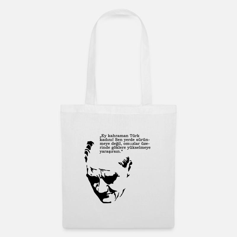 Mustafa Kemal Atatürk Söz Spruch Sprüche - Stoffbeutel - Weiß