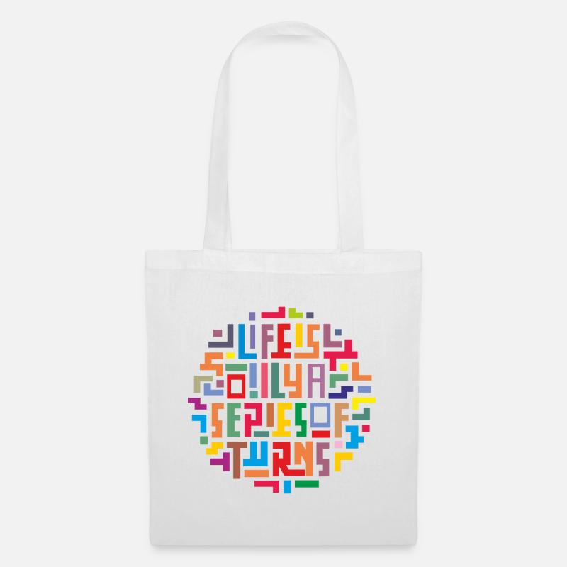 Regenbogen-Buchstaben-Puzzle - Stoffbeutel - Weiß