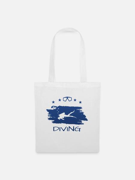 Tauchen Diver Scuba Dive - Stoffbeutel - Weiß
