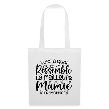 Cadeau Meilleure Mamie du Monde Cadeau Super Mamie - Sac en tissu - blanc - Devant