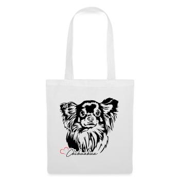 Chihuahua à poil long Chihuahua Portrait Chiens Wilsigns - Sac en tissu - blanc - Devant