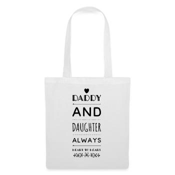 Père et fille cœur à cœur - Sac en tissu - blanc - Devant