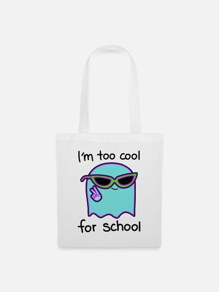 Lässig und frech zu cool für Schule - Stoffbeutel - Weiß