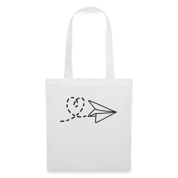 Love and Adventure Heart with Paper Airplane - Tote Bag - white - Front