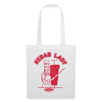 Kebab Lady - Döner Femme - Casse-croûte - Sac en tissu - blanc - Devant