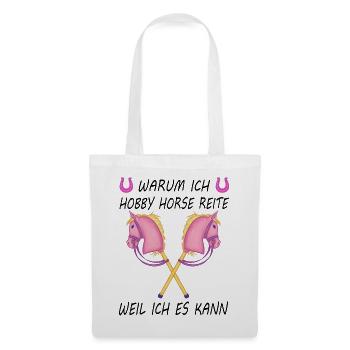 Hobby horsing reiten Hobby horse Steckenpferd - Stoffbeutel - Weiß - Vorne