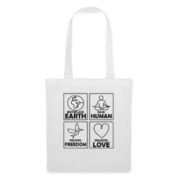 Lieu de naissance Terre Race Homme Amour - Sac en tissu - blanc - Devant