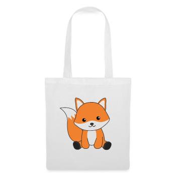 Renard doux des bois renards rouges - Sac en tissu - blanc - Devant